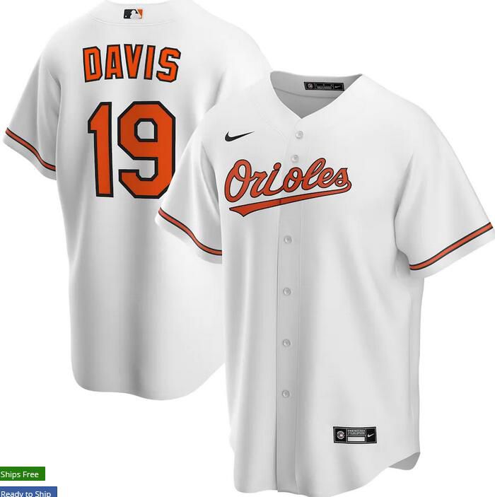 Mens Baltimore Orioles 19 Chris Davis Nike White Home Replica Player Name MLB Jerseys